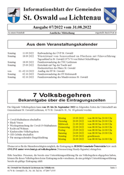Gemeindeinfo 2022-07 vom 31. August 2022