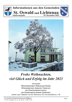 Gemeindezeitung St. Oswald und Lichtenau - Jahresrückblick 2022