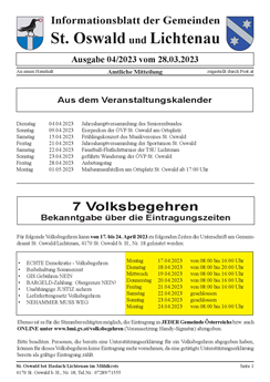 Gemeindeinfoblatt 2023-03 vom 8. März 2023